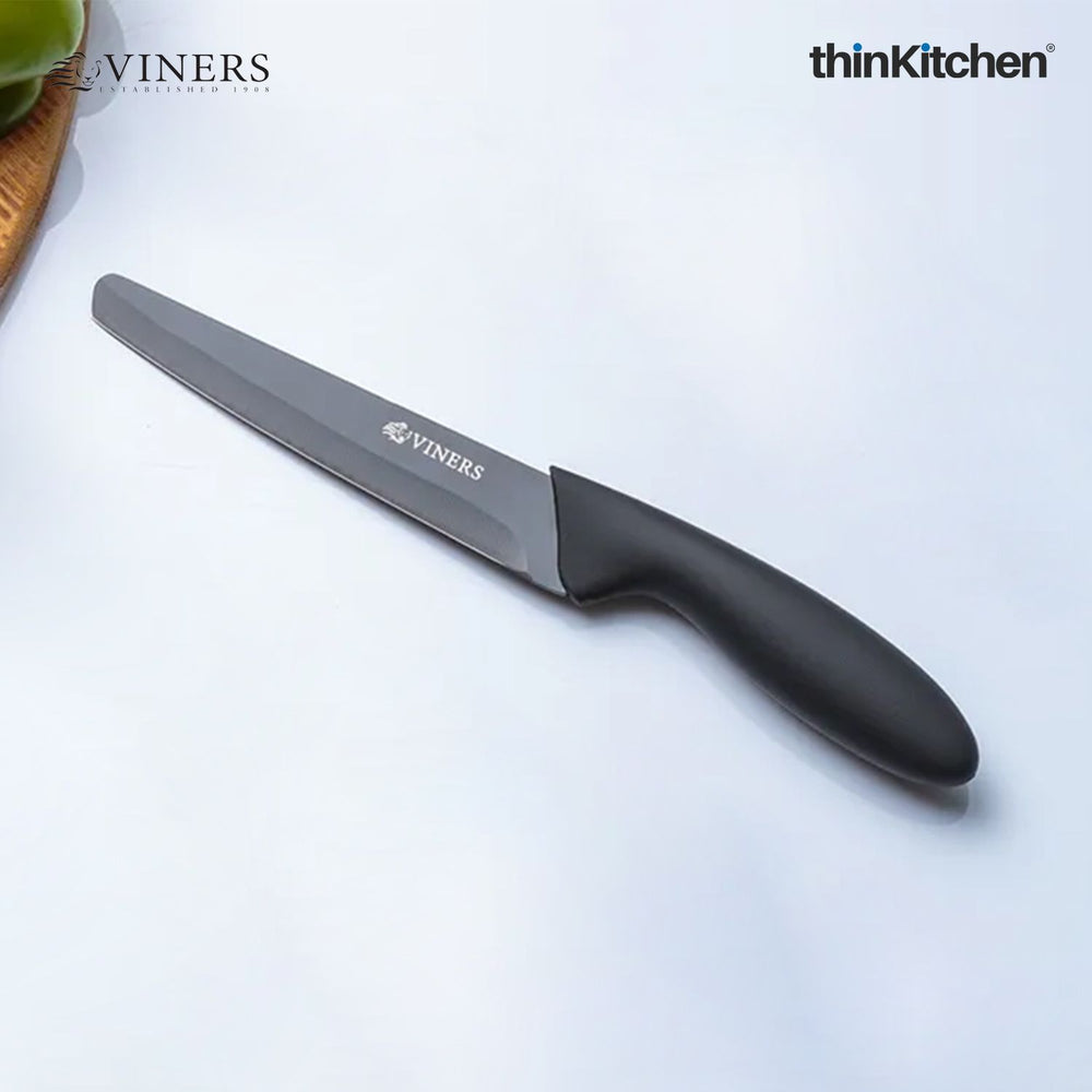 Viners Premium 5" Non-Stick Stainless Steel Sharp Utility Knife – Soft Grip Handle with Squared Tip | Crafted in UK