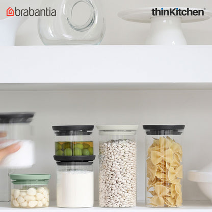 Brabantia Transparent Stackable Glass Jars Set of 3 Pcs