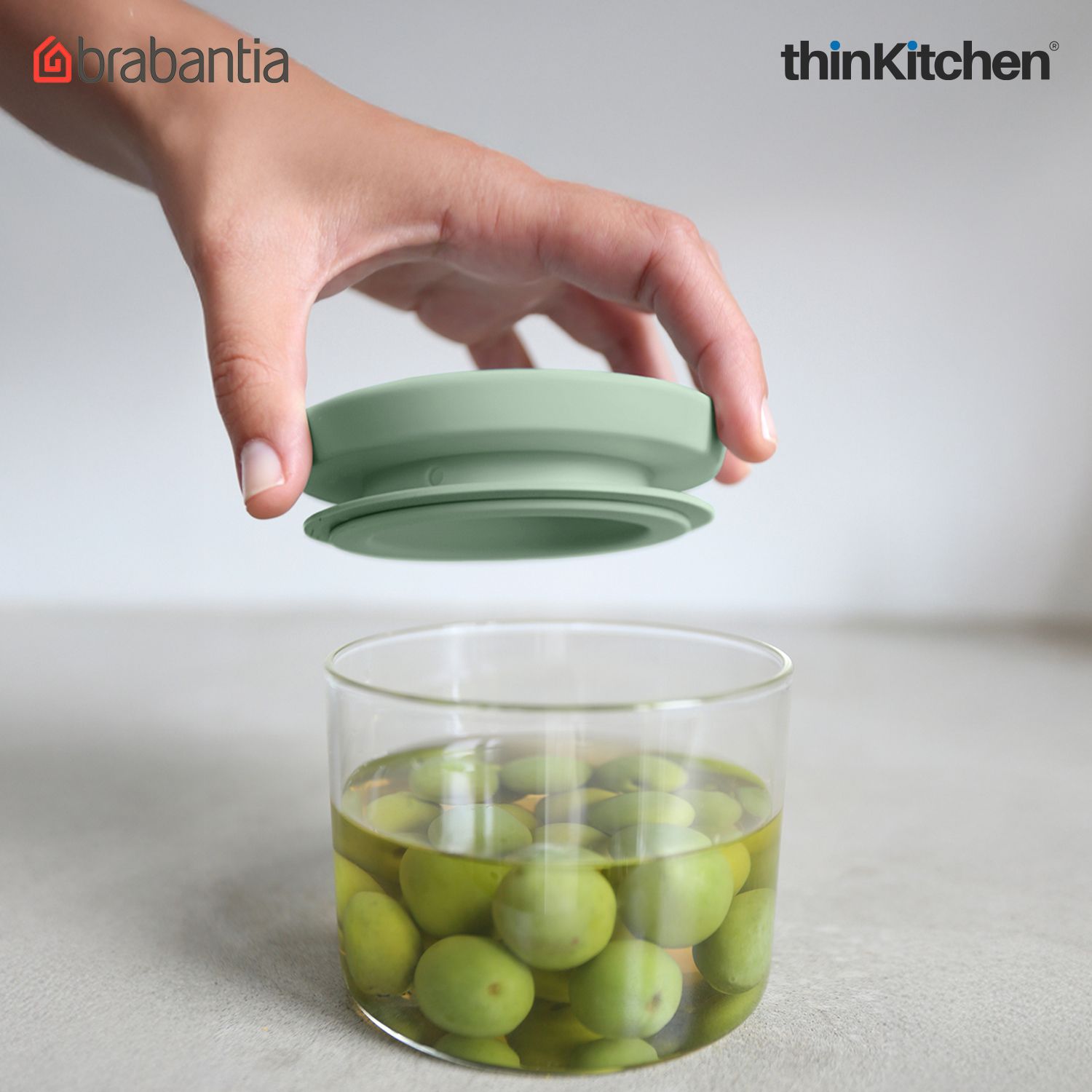 Brabantia Transparent Stackable Glass Jars Set of 3 Pcs - 6