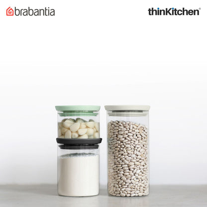 Brabantia Transparent Stackable Glass Jars Set of 3 Pcs
