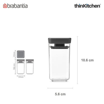 Brabantia Dark Grey Tasty+ Stackable Canister, Set of 2