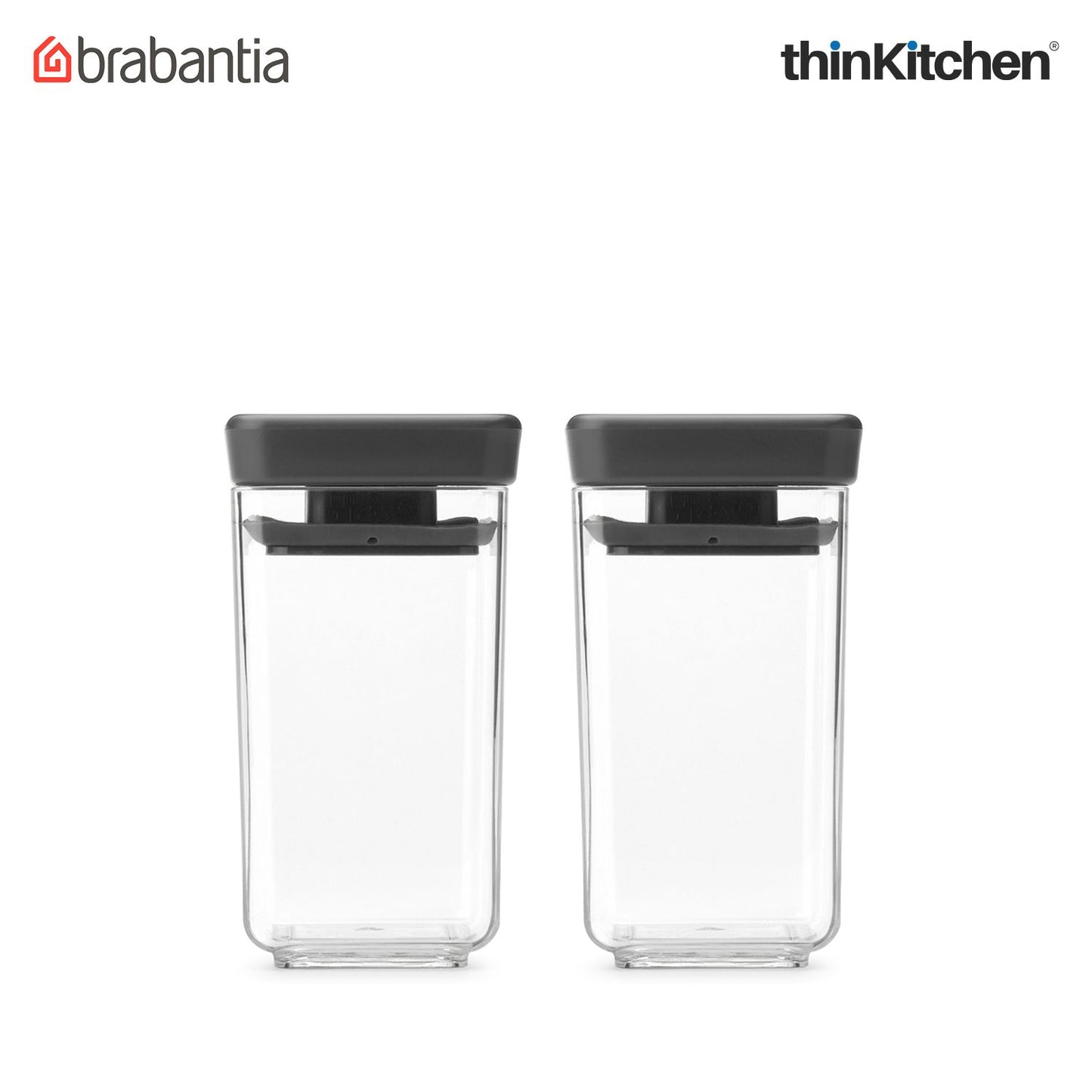 Brabantia Dark Grey Tasty+ Stackable Canister, Set of 2
