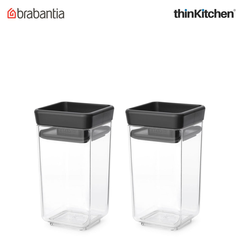Brabantia Dark Grey Tasty+ Stackable Canister, Set of 2