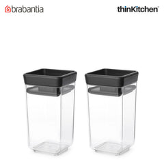 Brabantia Dark Grey Tasty+ Stackable Canister, Set of 2