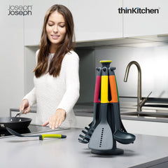 Joseph Joseph 6-Piece Nylon Cooking Utensil Set with Rotating Stand – Elevate Carousel, Multicolor
