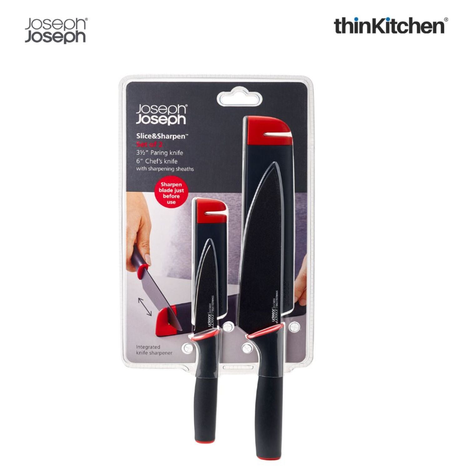 Joseph Joseph Slice&Sharpen Twin pack (6" and 3.5") - 2