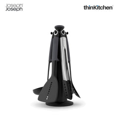 Joseph Joseph Premium Non Stick 6 Pcs Nylon Kitchen Cooking Tools Set with Tongs and Rotating Carousel Stand