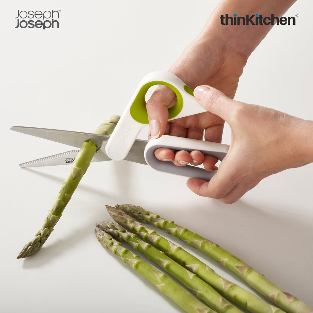 Joseph Joseph Power Grip Kitchen Shears Scissors with Thumb Grip - White/Green