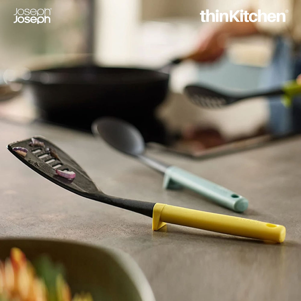 Joseph Joseph Duo Slotted Turner, Non Stick Nylon Cooking Spatula with Integrated Tool Rest