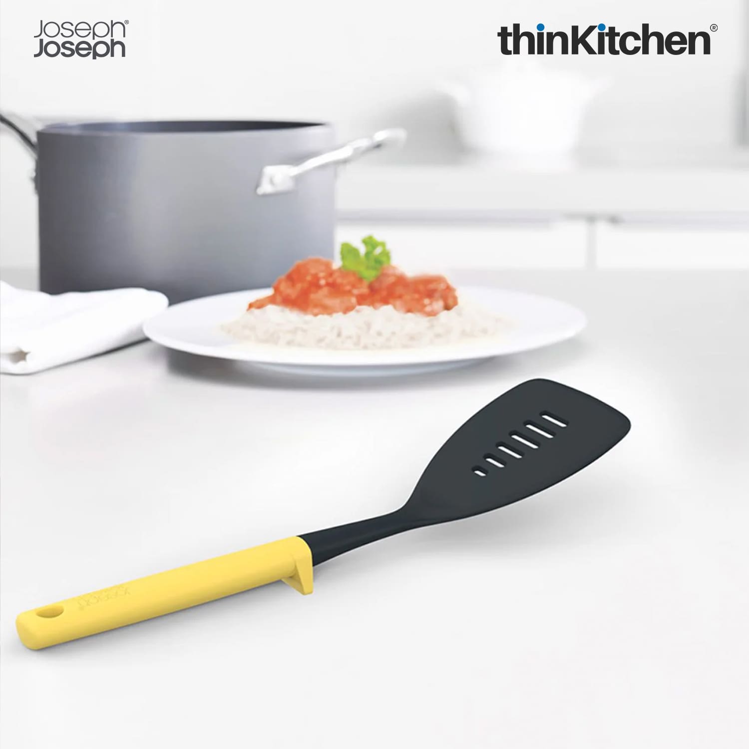 Joseph Joseph Duo Slotted Turner, Non Stick Nylon Cooking Spatula with Integrated Tool Rest - 2