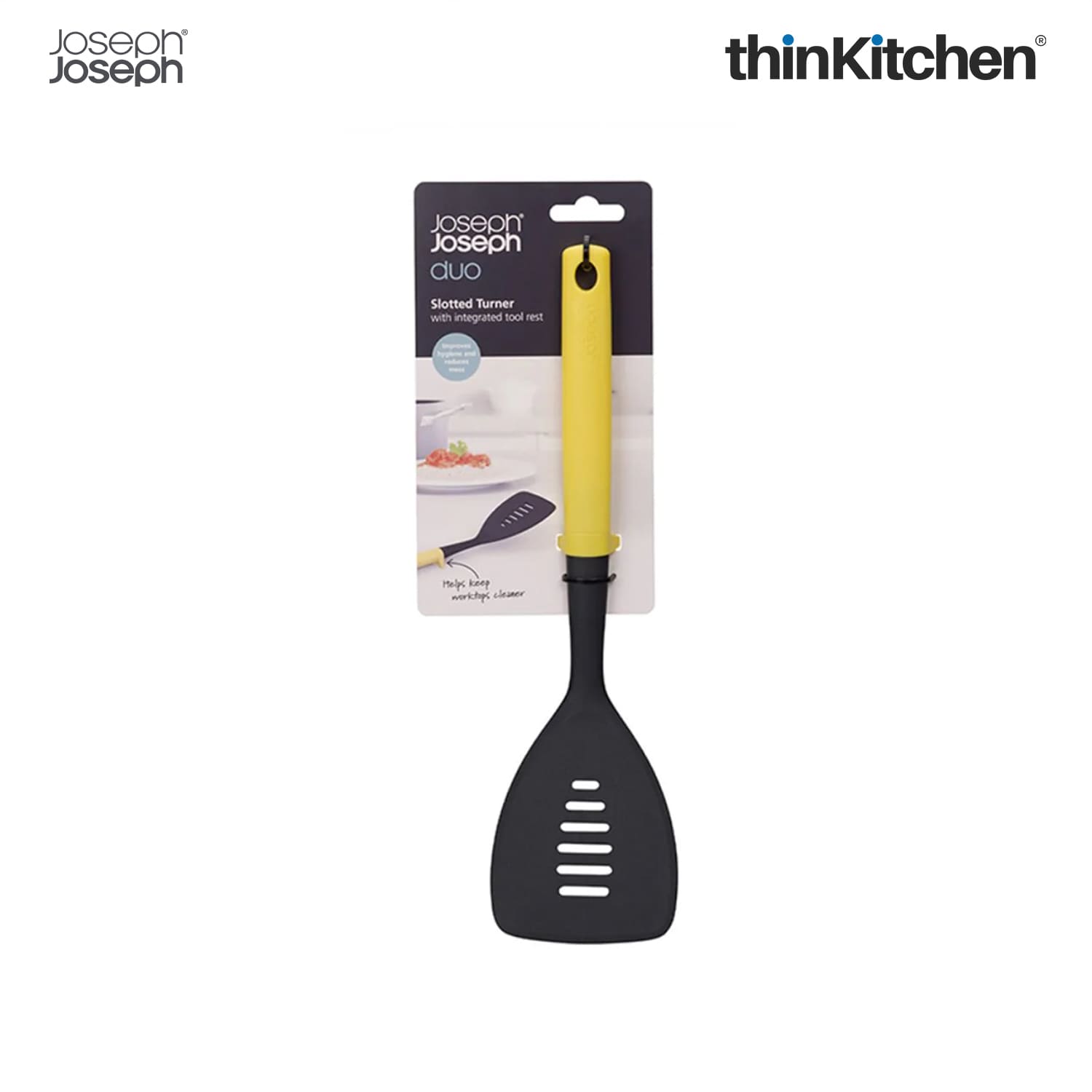 Joseph Joseph Duo Slotted Turner, Non Stick Nylon Cooking Spatula with Integrated Tool Rest - 5