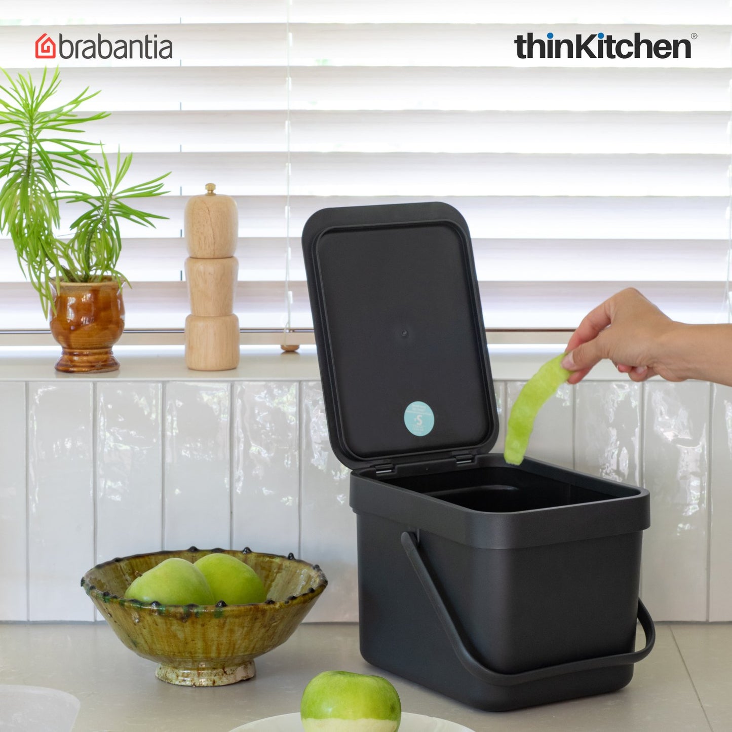 Brabantia Sort Go Waste Bin 6 Litre Dark Grey