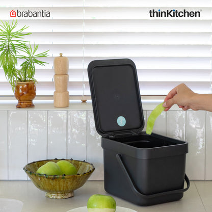 Brabantia Sort Go Waste Bin 6 Litre Dark Grey