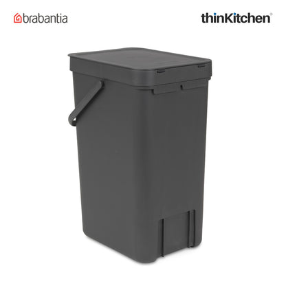 Brabantia Sort Go Waste Bin 16 Litre Grey