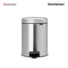 Brabantia, Waste Management, Dustbin, NewIcon Pedal Bin, 5 Litre, Plastic Bucket, Matt Steel