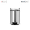 Brabantia, Waste Management, Dustbin, NewIcon Pedal Bin, 3 Litre, Plastic Bucket, Matt Steel