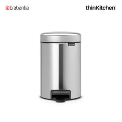 Brabantia, Waste Management, Dustbin, NewIcon Pedal Bin, 3 Litre, Plastic Bucket, Matt Steel