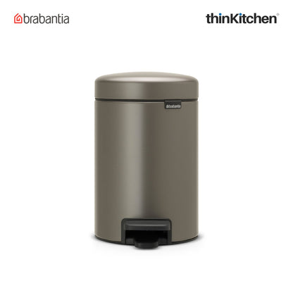 Brabantia Newicon Plastic Pedal Bin 3 Litre Platinum