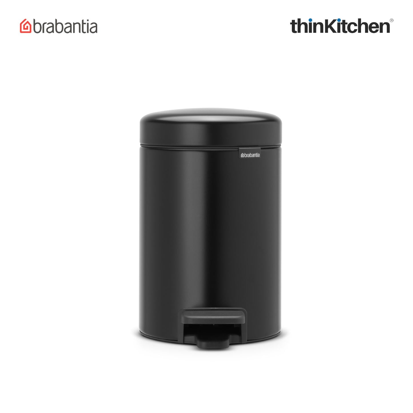 Brabantia Newicon Plastic Pedal Bin 3 Litre Matt Black