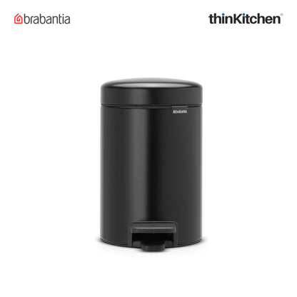 Brabantia Newicon Plastic Pedal Bin 3 Litre Matt Black