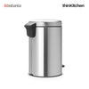 Brabantia, Waste Management, Dustbin, NewIcon Pedal Bin, 12 Litre, Plastic Bucket, Matt Steel
