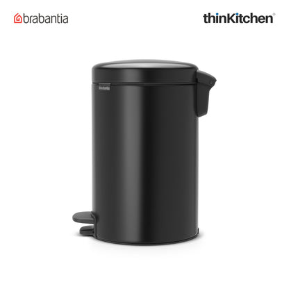 Brabantia Newicon Plastic Pedal Bin 12 Litre Matt Black