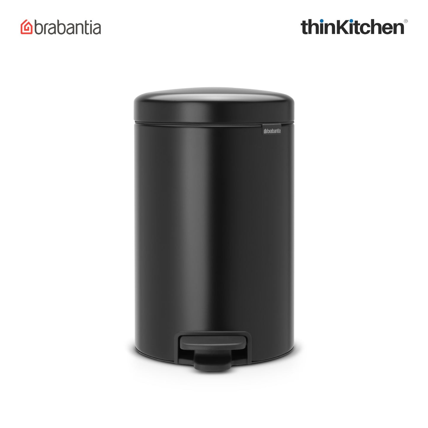 Brabantia Newicon Plastic Pedal Bin 12 Litre Matt Black