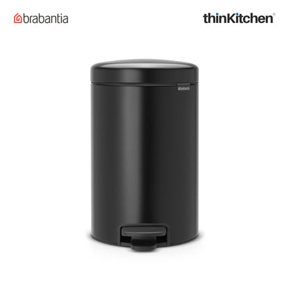 Brabantia Newicon Plastic Pedal Bin 12 Litre Matt Black