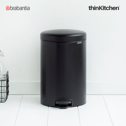 Brabantia Newicon Plastic Pedal Bin 20 Litre Matt Black