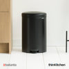 Brabantia NewIcon Pedal Bin 20 Litre – Matt Black Dustbin with Soft-Closure Lid & Removable Plastic Inner Bucket | Hygienic 20L Waste Bin for Kitchen & Living Room