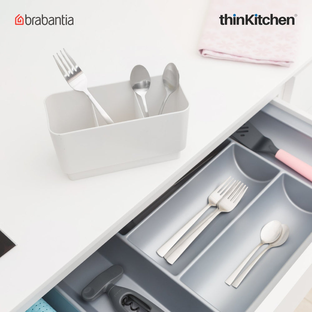 Brabantia Premium Stainless Steel Dish Drying Rack, Light Grey, Compact Kitchen Organiser for Dish Washing, Plate Drying & Countertop Storage