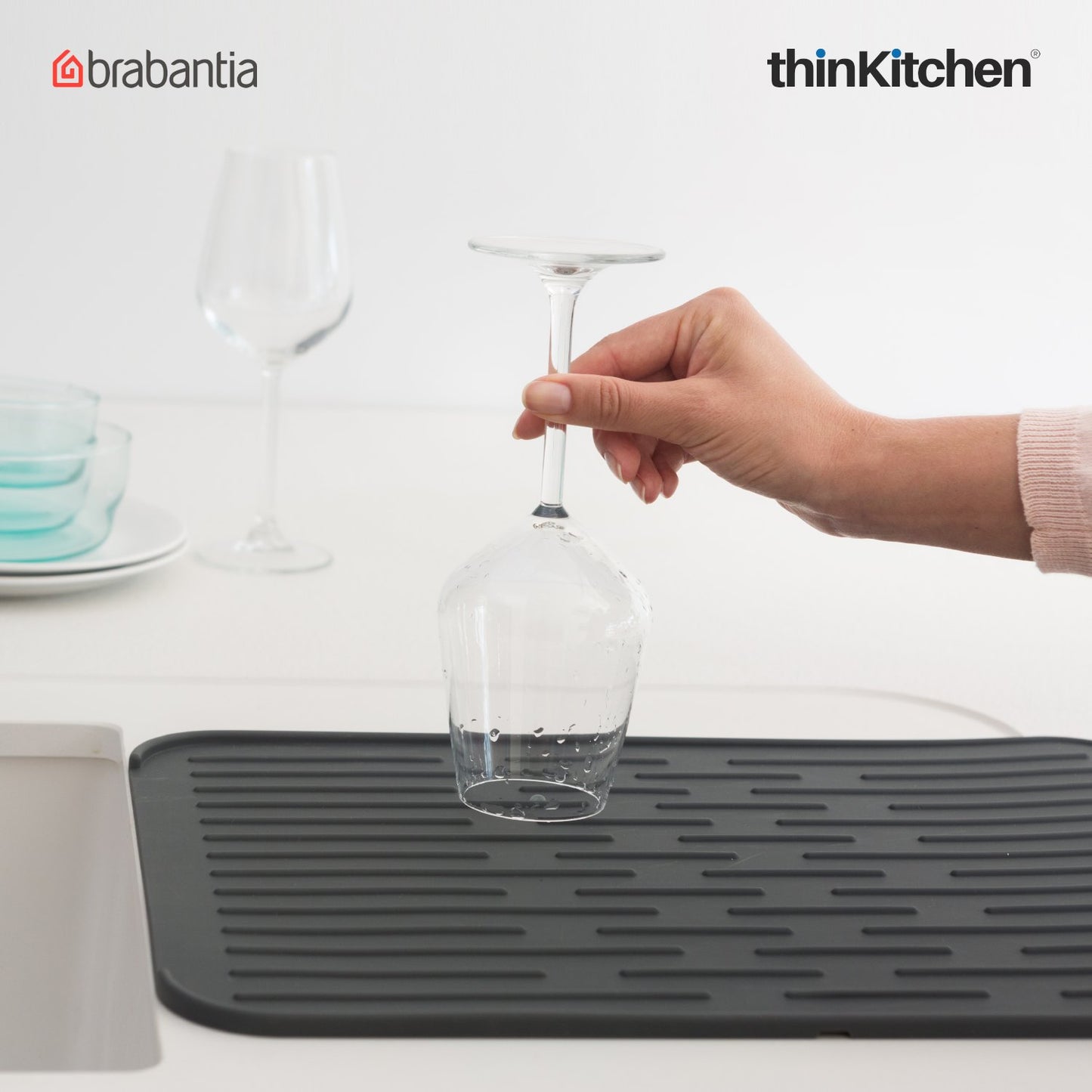 Brabantia Silicone Dish Drying Mat Dark Grey