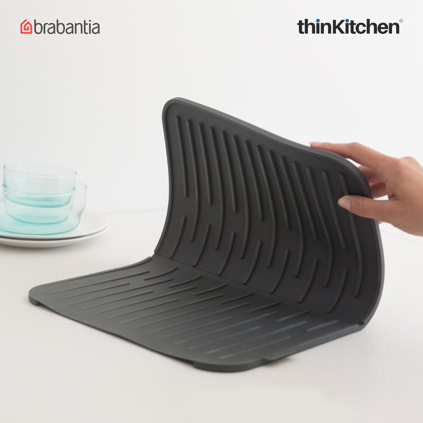 Brabantia Silicone Dish Drying Mat Dark Grey
