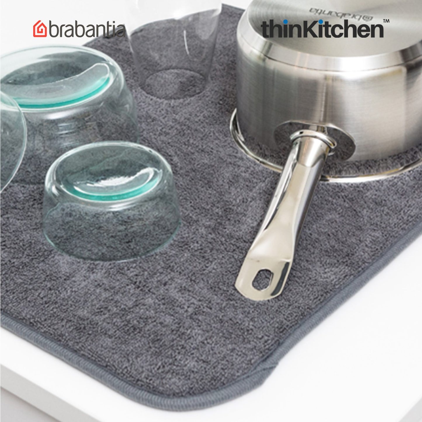 Brabantia Microfibre Dish Drying Mat Dark Grey