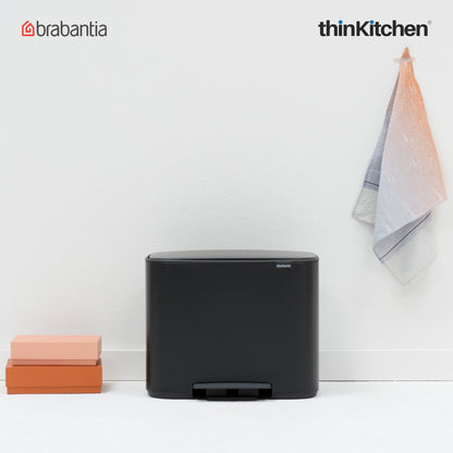 brabantia bo pedal bin 2x30l Buy Brabantia Bo Pedal Bin 30 Litre Matt Black Online at thinKitchen