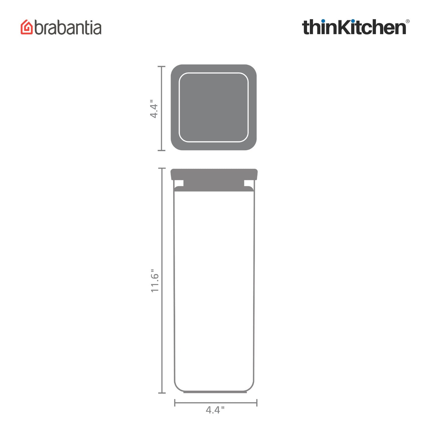 Brabantia Square Food Storage Canister 2 5 Litre 1