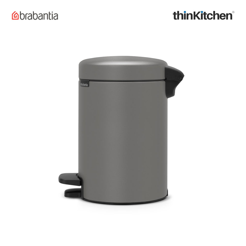 Brabantia 3 Litre NewIcon Pedal Bin - Concrete Grey