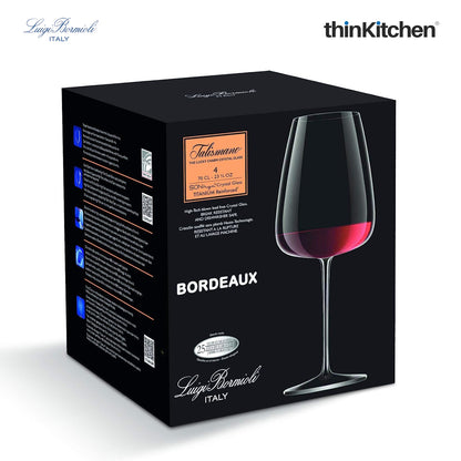 Luigi Bormioli Talismano Bordeaux Glass Set of 4 | Elegant Bordeaux Glassware | Durable Dishwasher Safe Wine Glasses