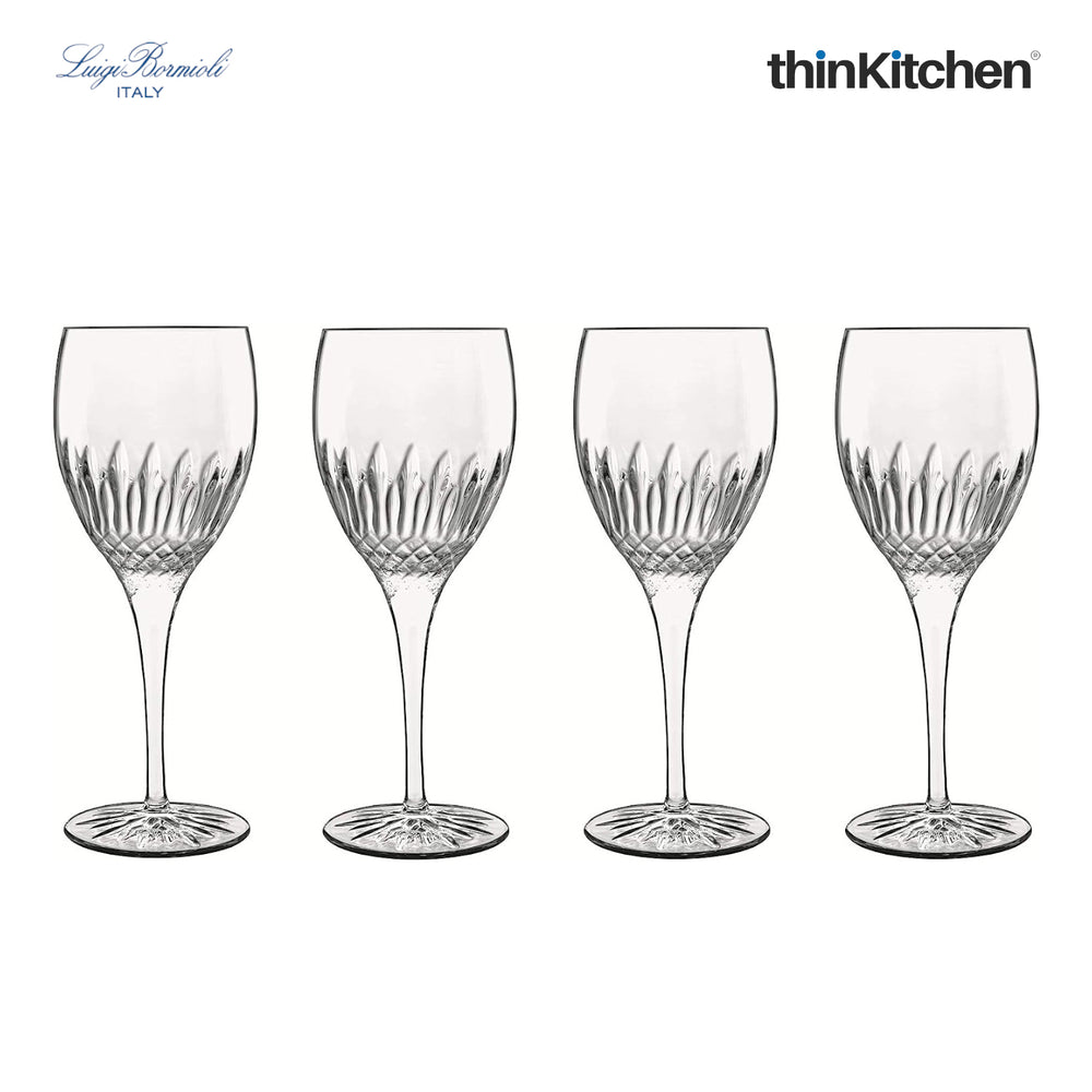 Luigi Bormioli Premium Crystal 4 x 380ml White Wine Glass Set, Lead Free
