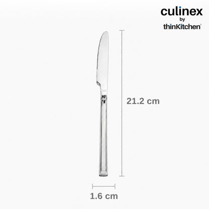 Culinex Nova 2 Pc Premium 8" Dinner Knife Set, 13/0 Stainless Steel | Table Knife for Dining & Eating