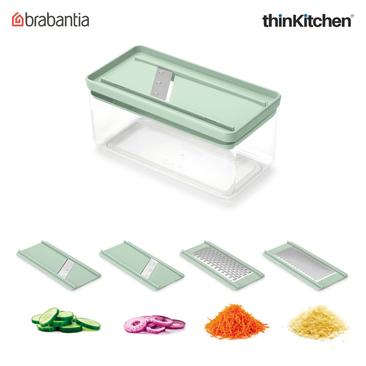 Brabantia Tasty+ Slicer And Grater Set - Jade Green - 10