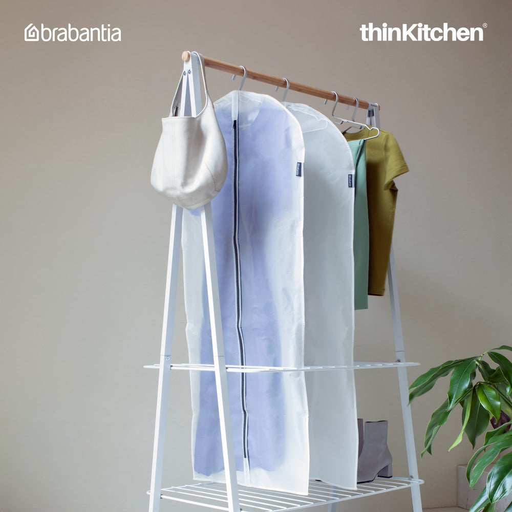 Brabantia Set of 2 Protective Large Clothes Cover | 60 x 135 cm Transparent Zipper Covers