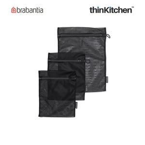 Brabantia Black Wash Bags, Set of 3