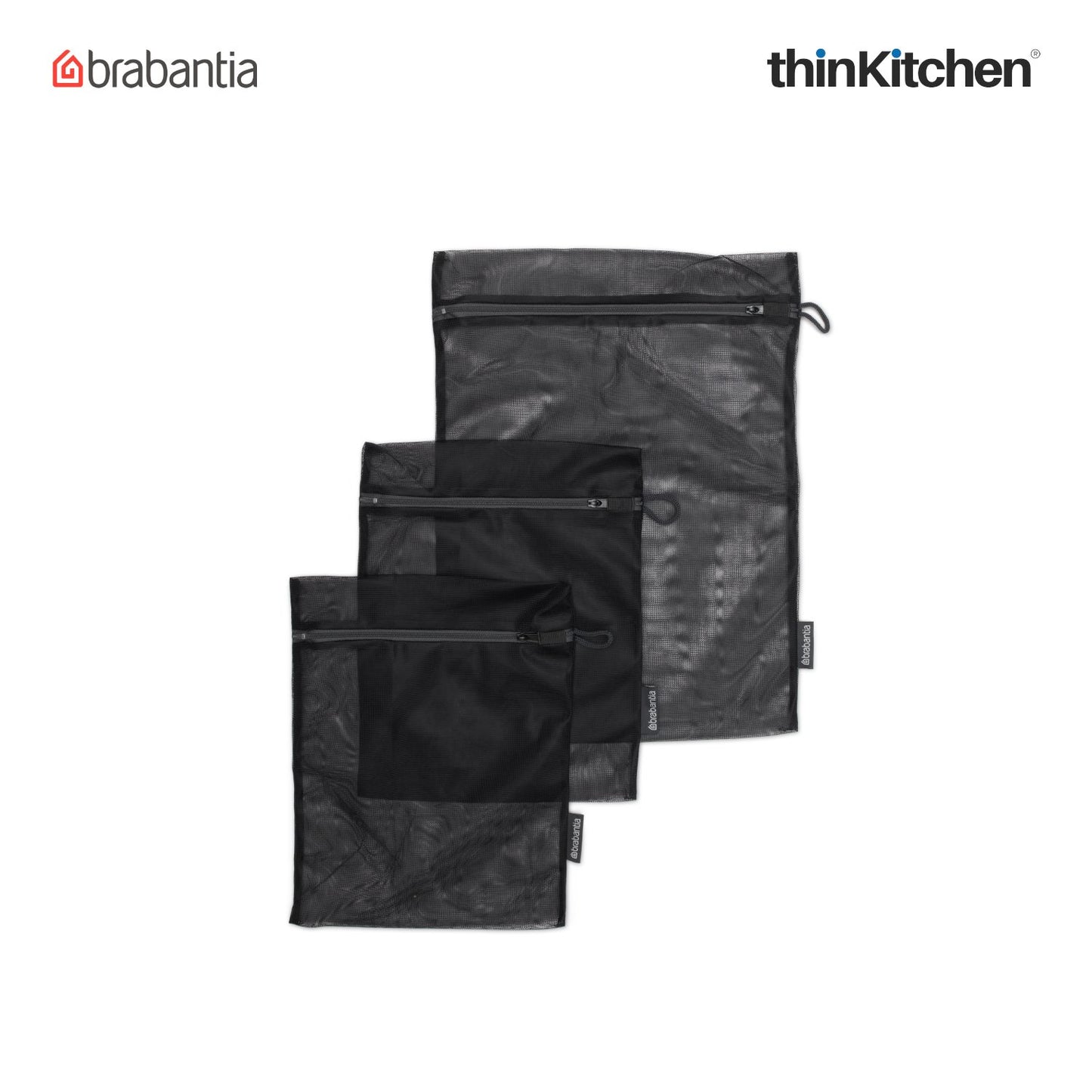 Brabantia Black Wash Bags Set Of 4
