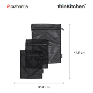 Brabantia Black Wash Bags, Set of 3