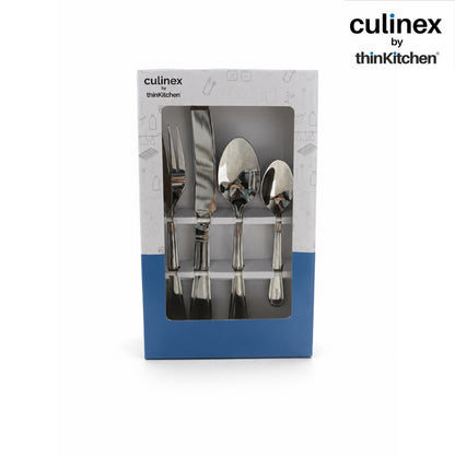 Culinex Beed 24 Pcs Cutlery Set, 18/0 Stainless Steel Mirror Finish | All Purpose Knife, Fork, Spoon & Tea Spoon