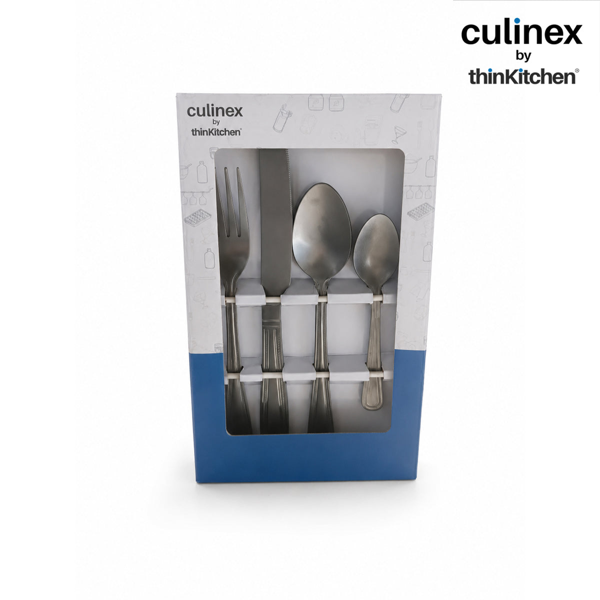 Culinex Beed 24 Pcs Cutlery Set, 18/0 Stainless Steel Antique Finish | All Purpose Knife, Fork, Spoon & Tea Spoon