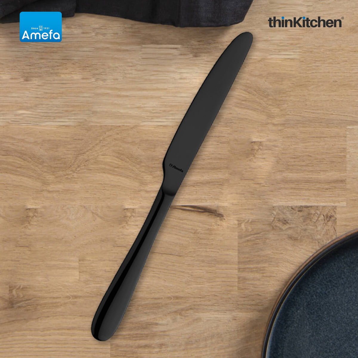 Amefa Oxford Stainless Steel Black Table Knife - 1