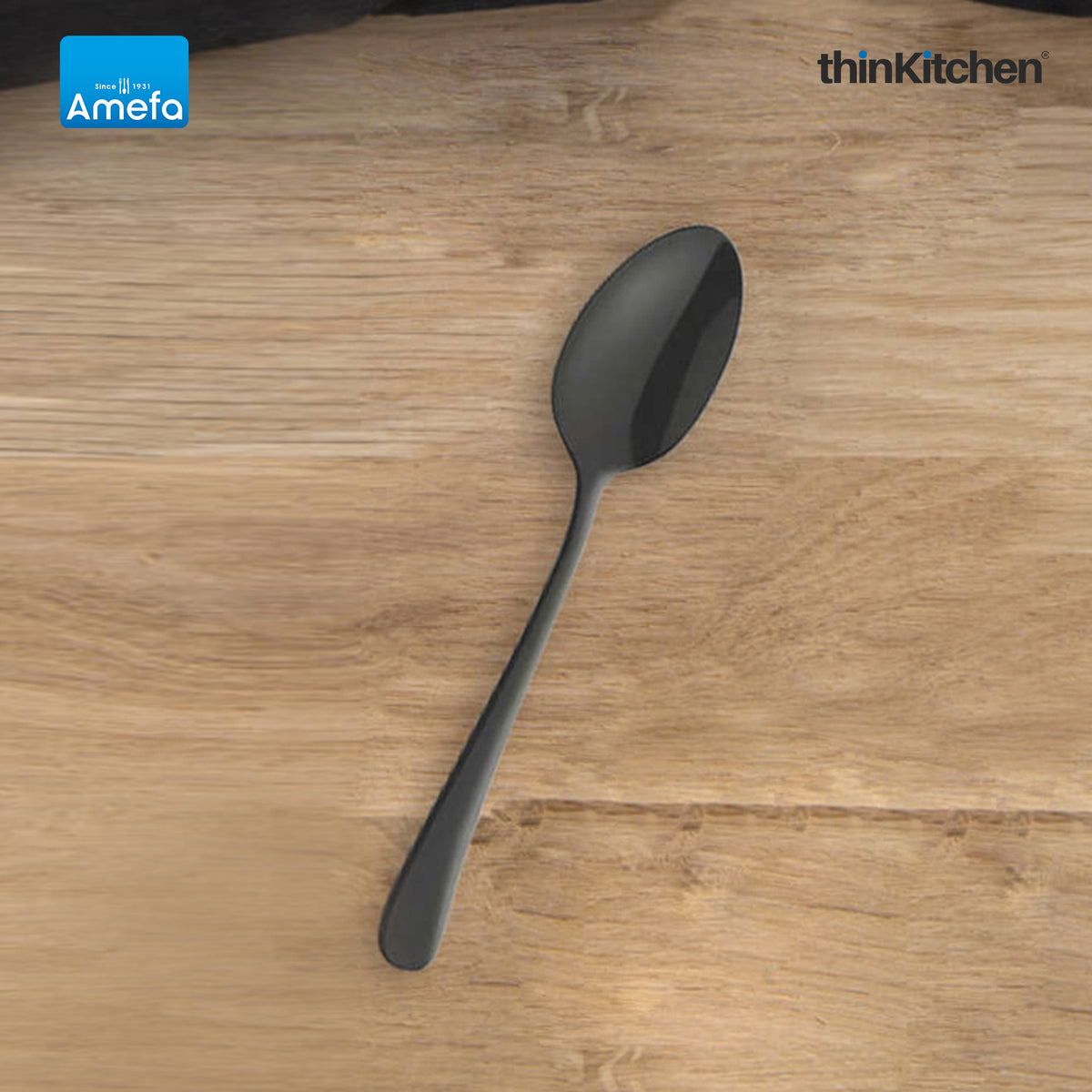 Amefa Oxford Stainless Steel Black Medium Teaspoon - 1