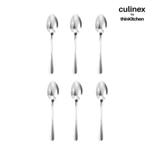 Culinex by thinKitchen | Dora 18/8 Stainless Steel Coffee Spoon, Mirror Finish, Set of 6